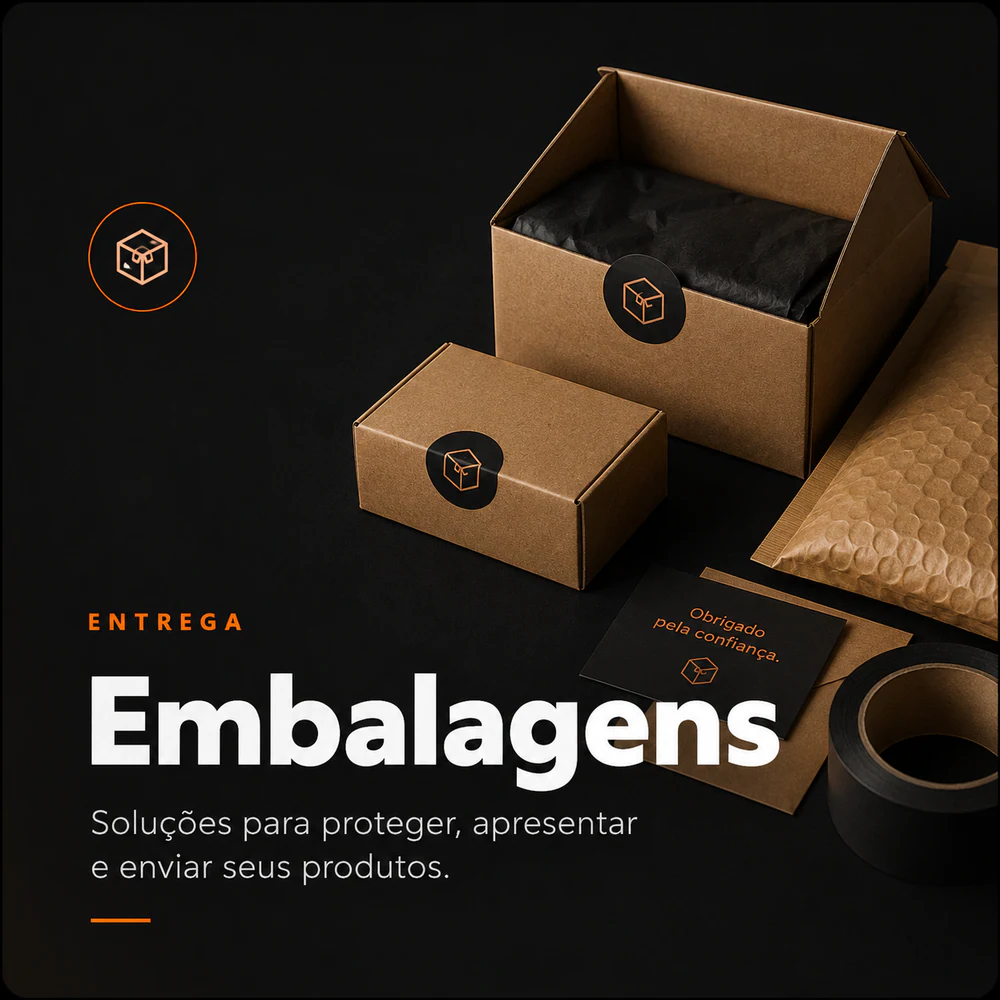 Embalagens para produtos e peças impressas em 3D