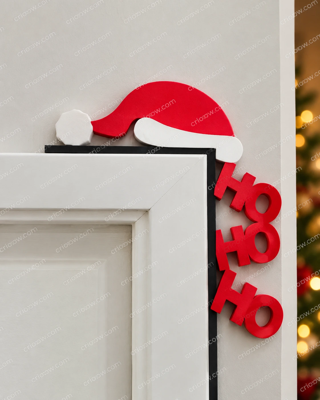 Enfeite de Canto de Porta Ho Ho Ho