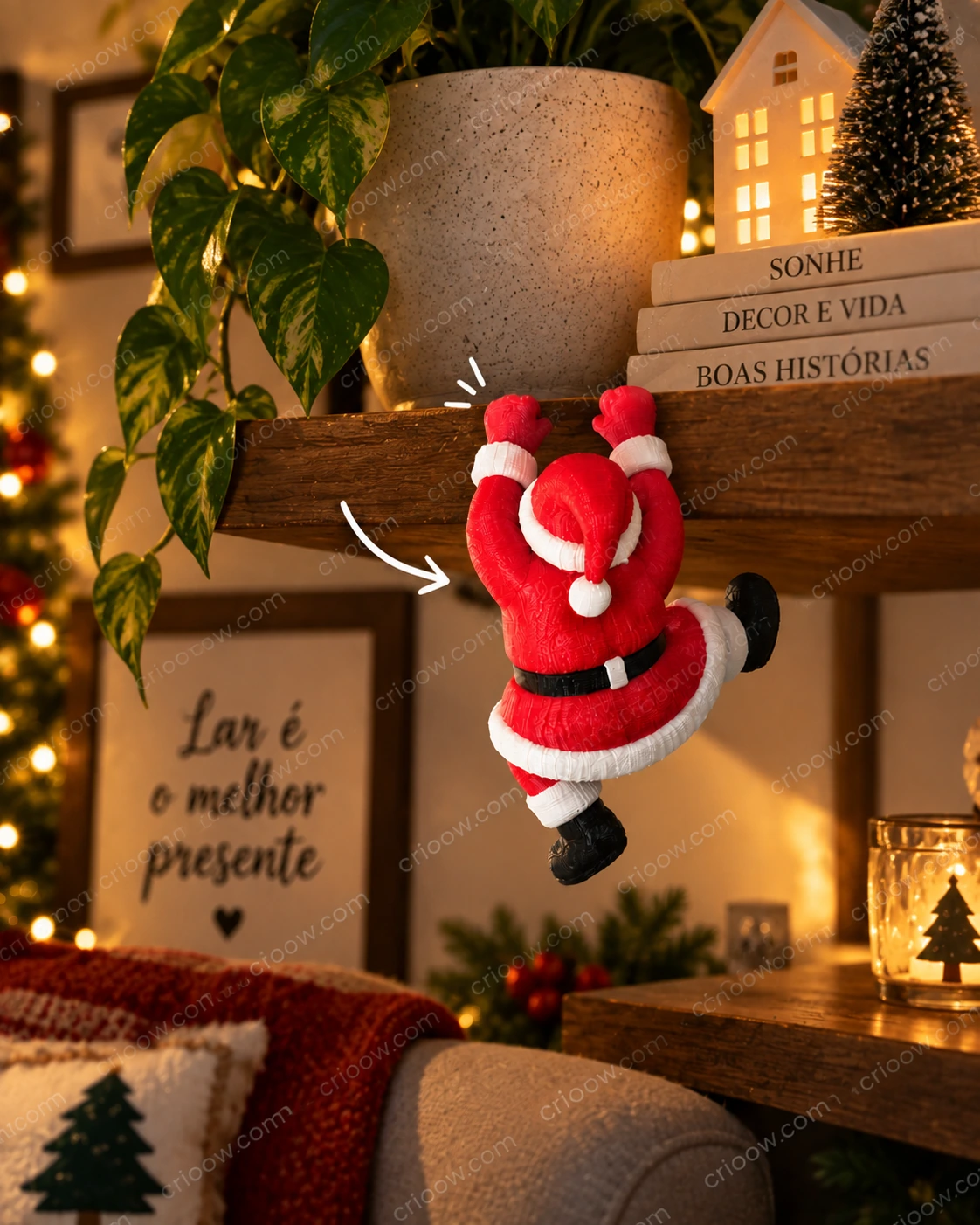 Papai Noel Pendurado Decorativo de Natal