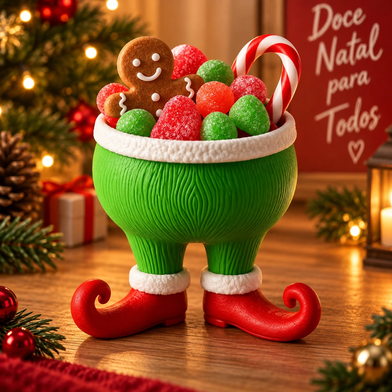 Tigela Grinch Porta-doces de Natal
