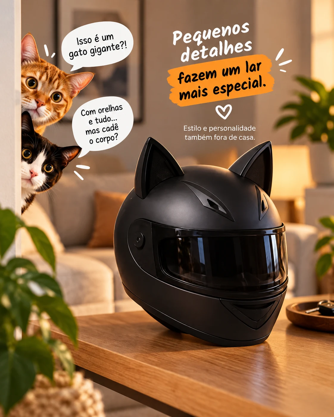 Orelhas de Gato para Capacete de Moto