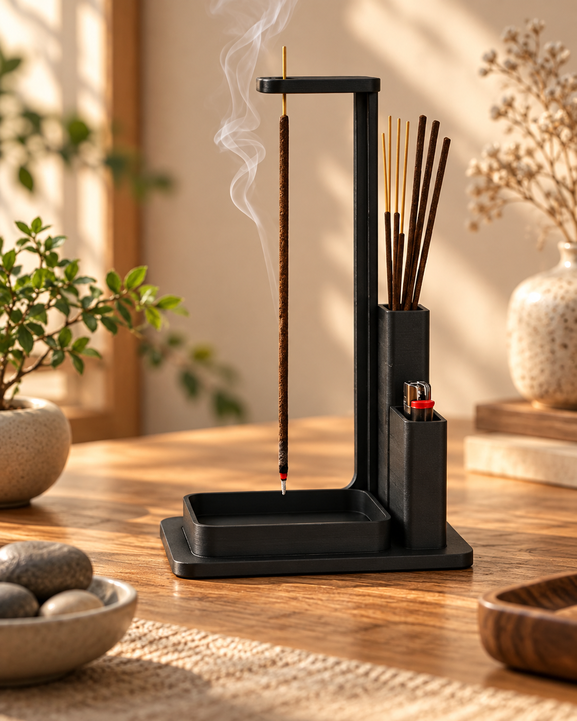 Porta-incenso Organizador Vertical Tudo em Um